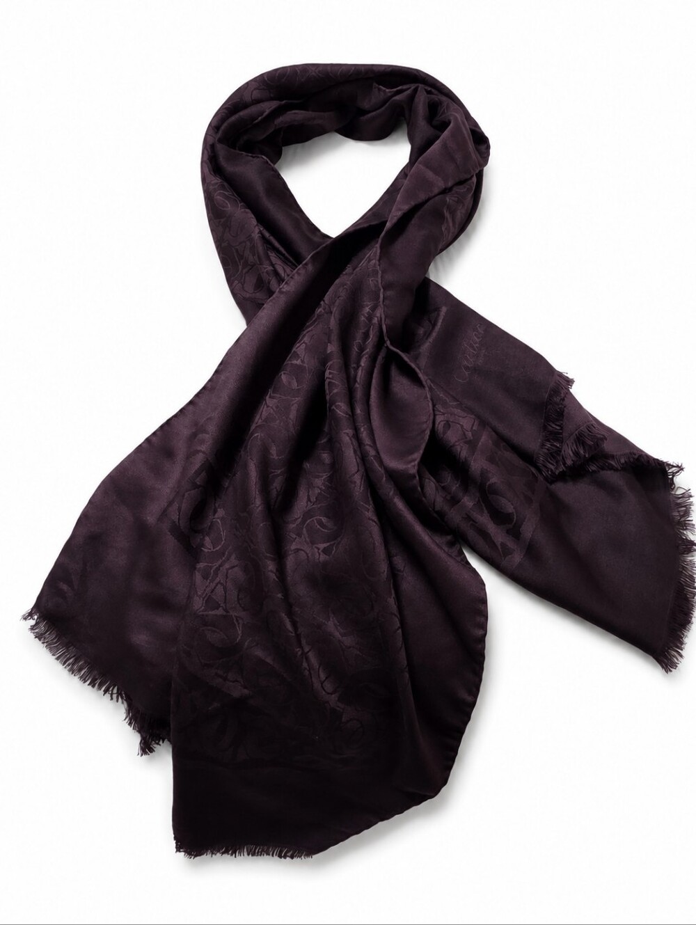 Cartier logo scarf shawl wrap 70x26 charcoal